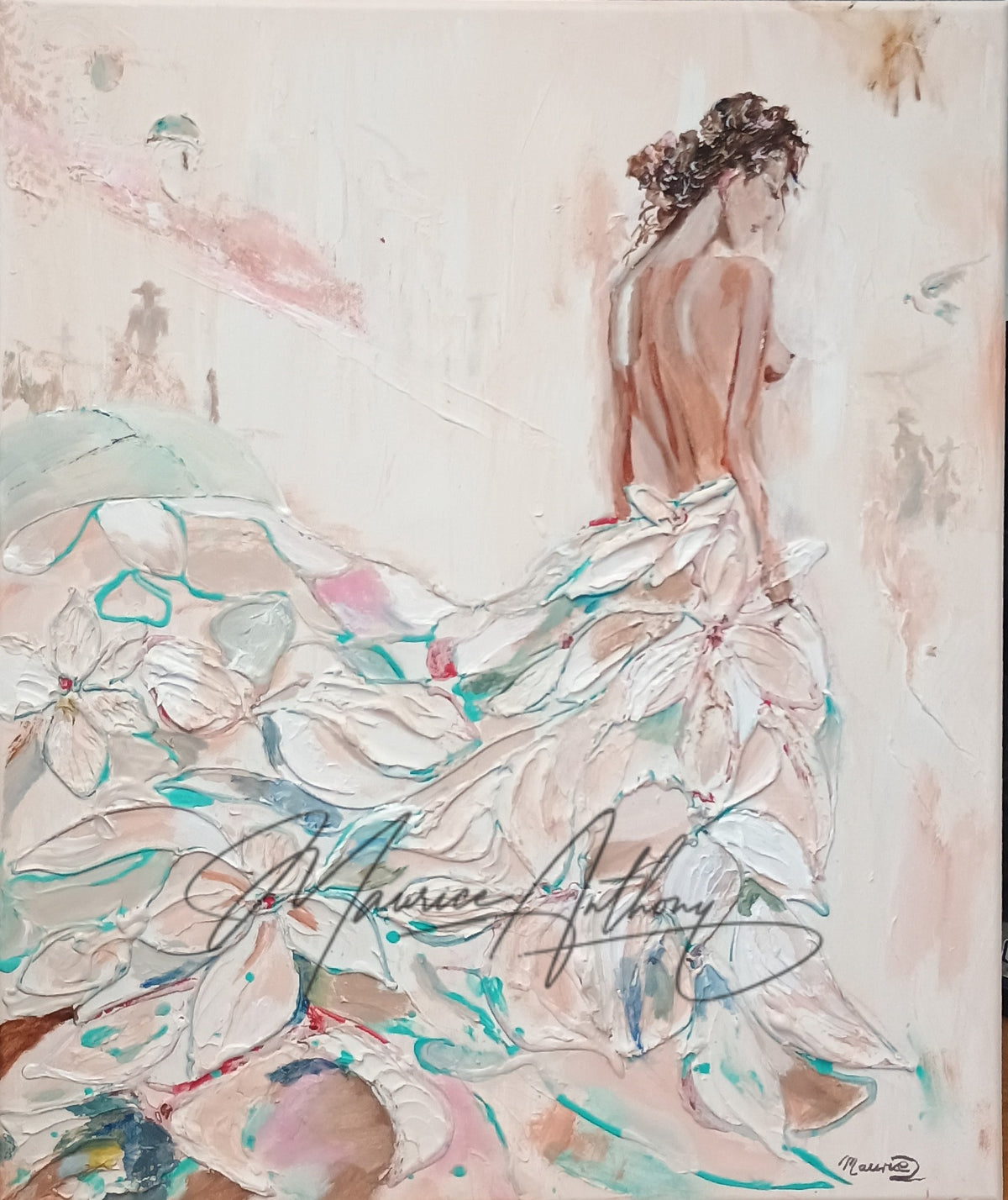 Seraphina original textured acrylic painting by Maurice Anthony